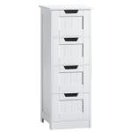 White 4 Drawer Bathroom Storage Cabinet Unit