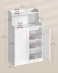VASAGLE Cloud White Storage Cabinet with Adjustable Shelves