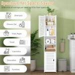 Slim Tall Bathroom Storage Cabinet in White