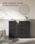 Stylish Black Bathroom Storage Cabinet with Drawers