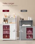 VASAGLE Cloud White Storage Cabinet with Adjustable Shelves