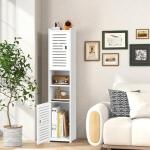 Slim Tall Bathroom Storage Cabinet in White