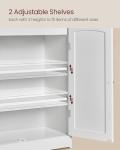 VASAGLE Cloud White Storage Cabinet with Adjustable Shelves