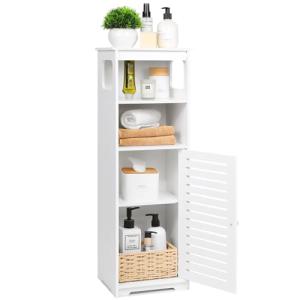 White Waterproof Bathroom Storage Cabinet Shelf
