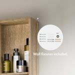 Oak Effect Mirror Bathroom Cabinet with Adjustable Shelf