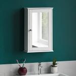 White Wall-Mounted Bathroom Cabinet with Mirror