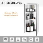 Stylish Corner Mirror Cabinet with Three Shelves