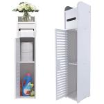 Sleek White Waterproof Bathroom Storage Cabinet