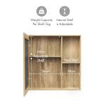 Oak Effect Mirror Bathroom Cabinet with Adjustable Shelf