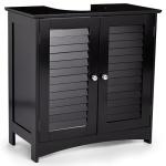 Black Under Sink Bathroom Cabinet with Shelves