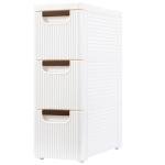 Narrow Rolling Bathroom Cabinet with 3 Drawers