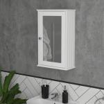 White Wall-Mounted Bathroom Cabinet with Mirror