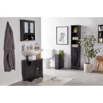 Black Under Sink Bathroom Cabinet with Shelves
