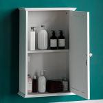 White Wall-Mounted Bathroom Cabinet with Mirror