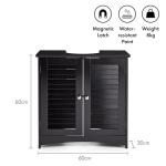 Black Under Sink Bathroom Cabinet with Shelves