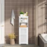 White Waterproof Bathroom Storage Cabinet Shelf