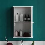 White Wall-Mounted Bathroom Cabinet with Mirror