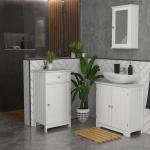 White Wall-Mounted Bathroom Cabinet with Mirror