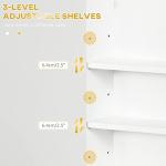 Kleankin White Bathroom Wall Cabinet with Shelves