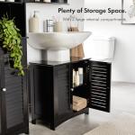 Black Under Sink Bathroom Cabinet with Shelves