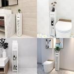 Sleek White Waterproof Bathroom Storage Cabinet