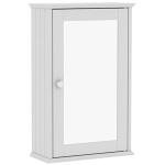 White Wall-Mounted Bathroom Cabinet with Mirror