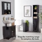 Black Under Sink Bathroom Cabinet with Shelves