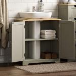 Grey & Oak Under Sink Bathroom Storage Cabinet