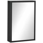 Wall-Mounted Bathroom Cabinet with Mirror, Black