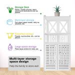Waterproof Freestanding Bathroom Storage Cabinet, White