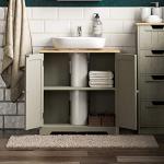 Grey & Oak Under Sink Bathroom Storage Cabinet
