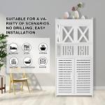 Waterproof Freestanding Bathroom Storage Cabinet, White