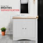 Stylish White & Oak Bathroom Sink Cabinet