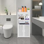 Waterproof Freestanding Bathroom Storage Cabinet, White