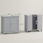 Kleankin 60x60cm Adjustable Under-Sink Storage Cabinet