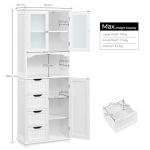 Yaheetech Freestanding Tall Bathroom Storage Cabinet