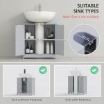 Kleankin 60x60cm Adjustable Under-Sink Storage Cabinet