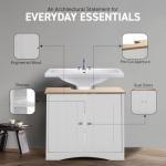 Stylish White & Oak Bathroom Sink Cabinet