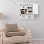 White Wall-Mounted Bathroom Cabinet with Mirror