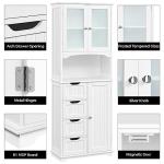Yaheetech Freestanding Tall Bathroom Storage Cabinet