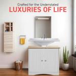 Stylish White & Oak Bathroom Sink Cabinet