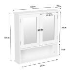 White Wall-Mounted Bathroom Cabinet with Mirror