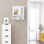 White Wall-Mounted Bathroom Cabinet with Mirror