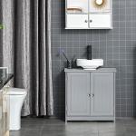 Kleankin 60x60cm Adjustable Under-Sink Storage Cabinet