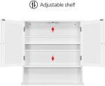 White Wall-Mounted Bathroom Cabinet with Mirror