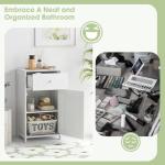 COSTWAY Freestanding Bathroom Floor Storage Cabinet
