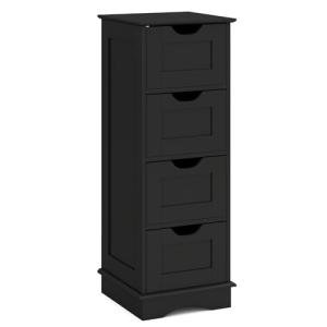 Freestanding Black Storage Cabinet with Drawers