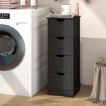 Freestanding Black Storage Cabinet with Drawers