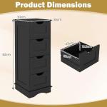 Freestanding Black Storage Cabinet with Drawers
