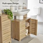 Oak Wood Under Sink Bathroom Storage Cabinet